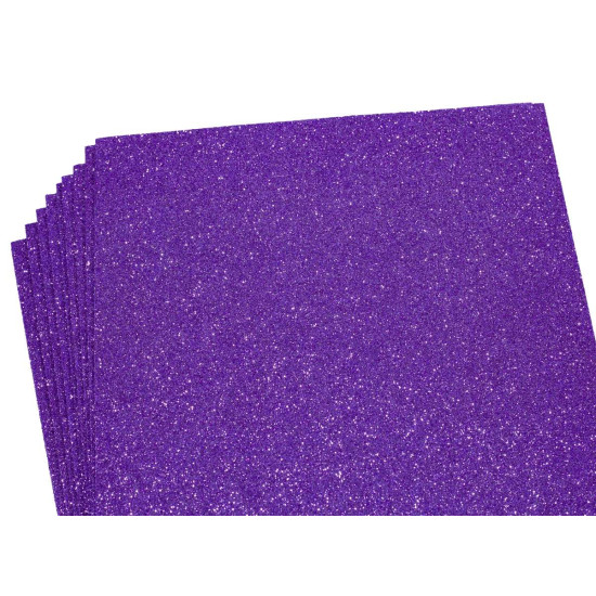 Фоаміран 1,7мм світло  фіолетовий з глітером 10 аркушів (17GLA4-019)