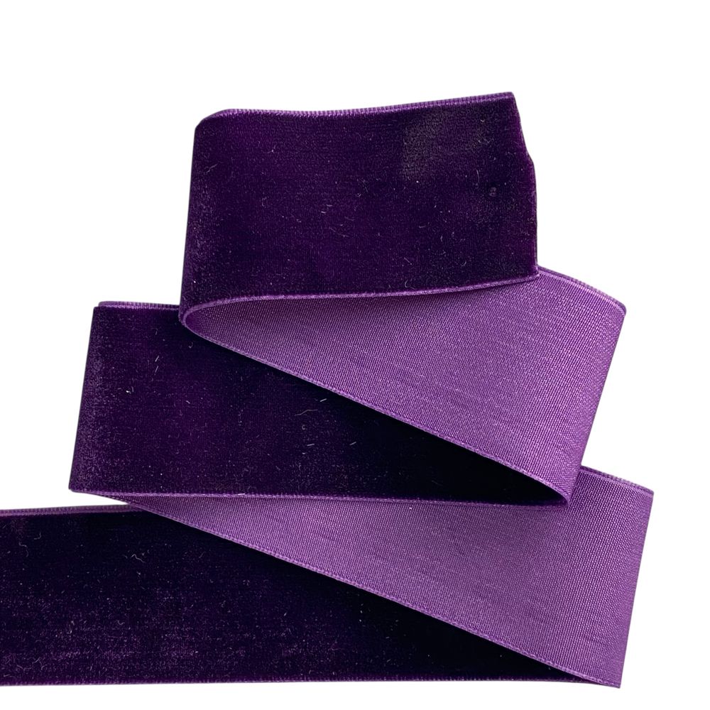 Оксамитова стрічка  4 см (±5мм) х 30 ярдів Фіолетовий Marill (D00840-   44)