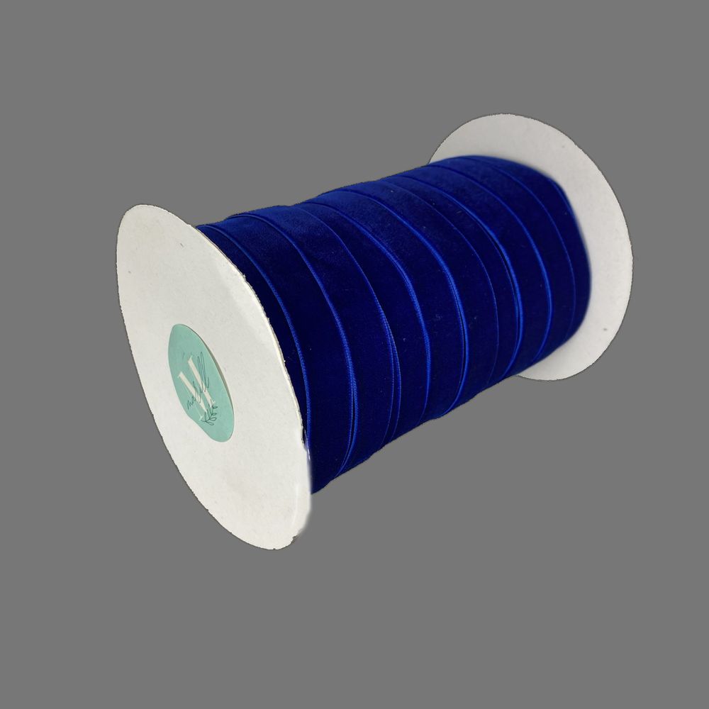 Оксамитова стрічка  1,5 см х 50 ярдів Синій Marill (D00815- 47)