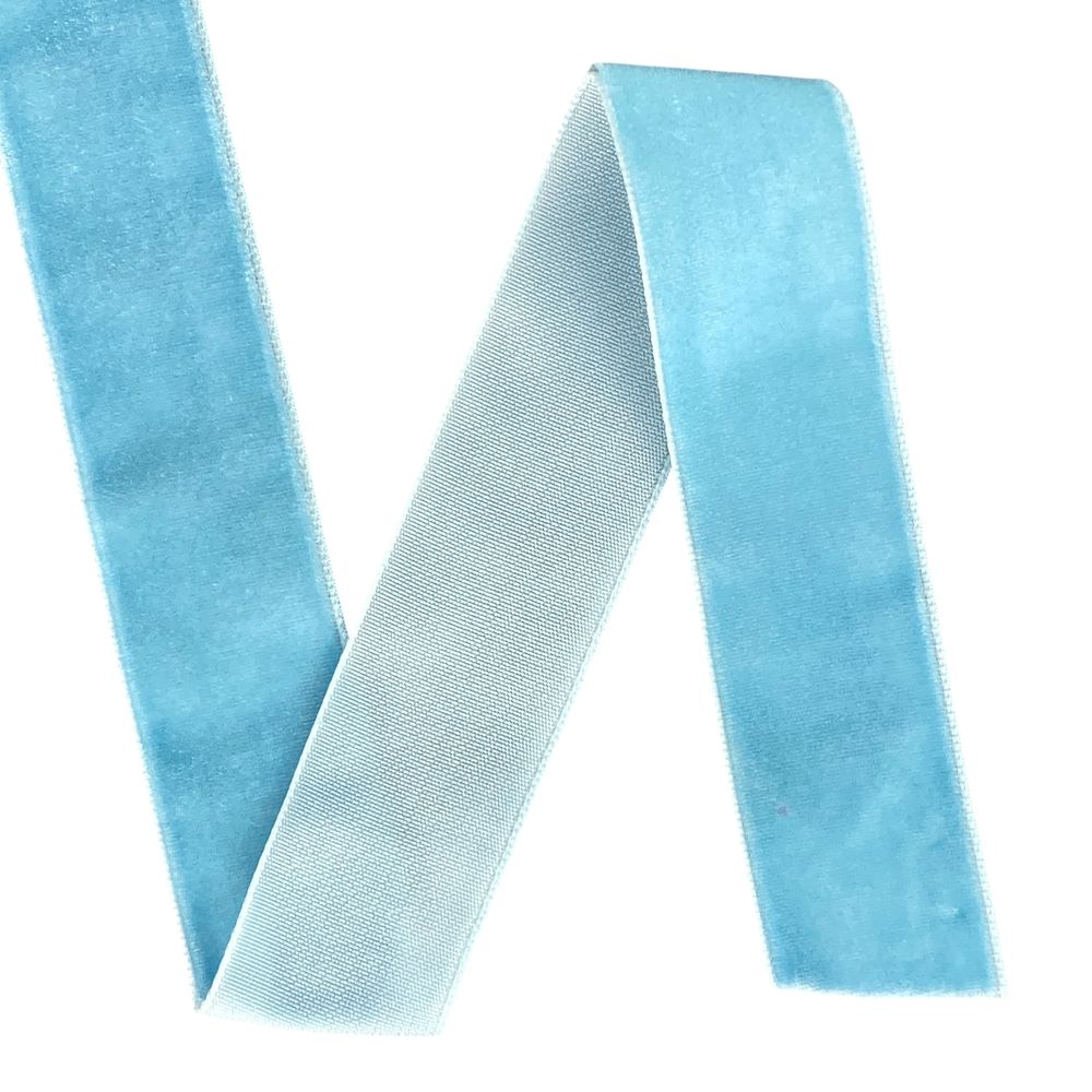 Оксамитова стрічка  2,5 см х 50 ярдів Блакитний Marill (D00825- С  61)