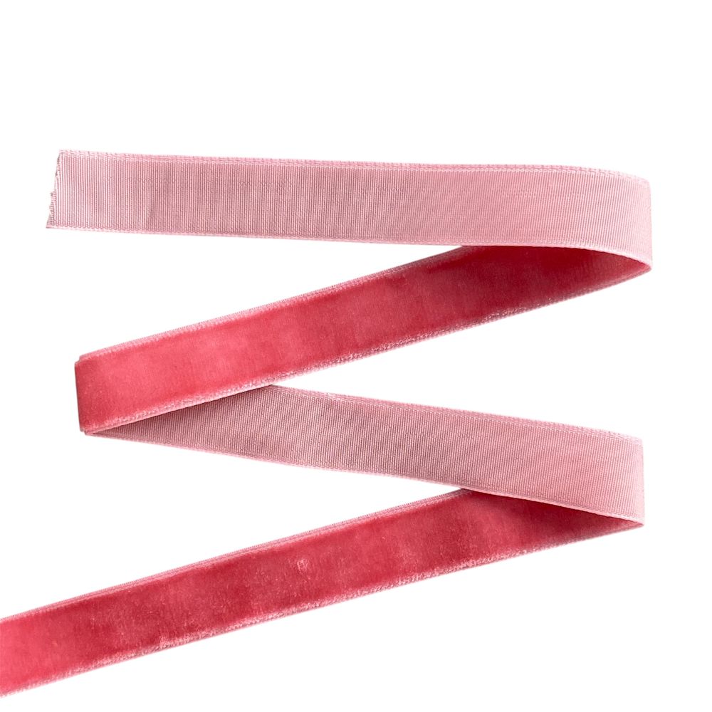 Оксамитова стрічка  1,5 см х 50 ярдів Рожевий Marill (D00815- 07)