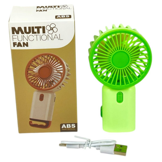 Вентилятор ручний портативний 13см, 3 режима,  usb (64981 green)