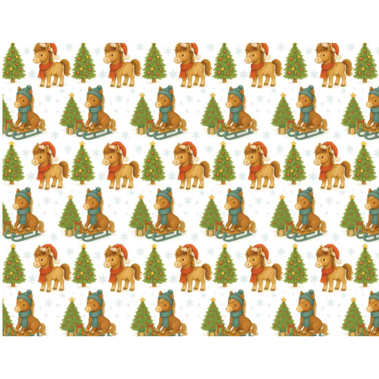 Папір подарунковий  крейдований 80г, новорічний , 100 х 70см  -10 аркушів (PVM10-325NY)