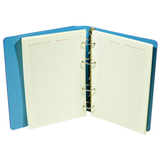 Ежедневник недатир. клетка "Кожа крокодила" А5, на кольцах, жел. бумаг (162315-А5NK)