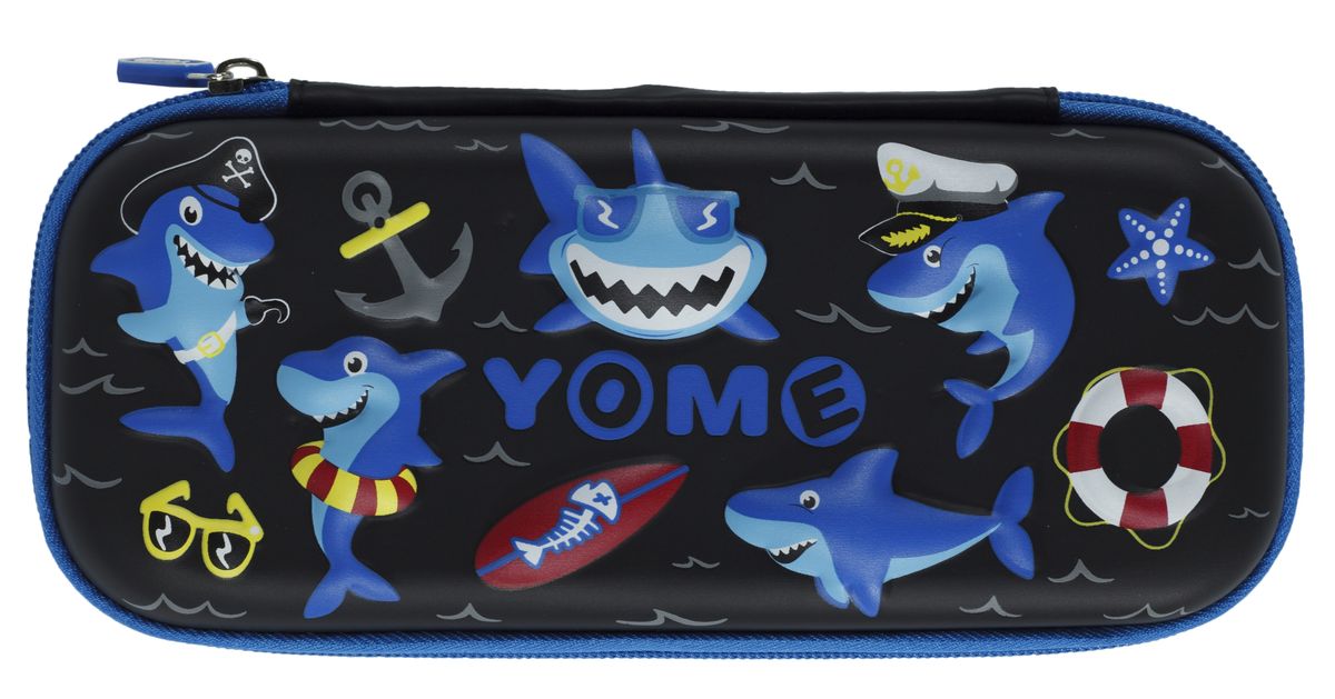 Пенал жорсткий об'ємний "Sharks"  21*8,5*4см   органайзер  PVC/BOX (P5364)