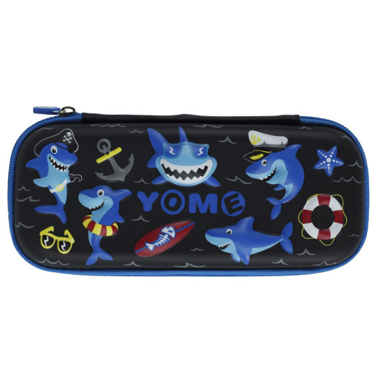 Пенал жорсткий об'ємний "Sharks"  21*8,5*4см   органайзер  PVC/BOX (P5364)