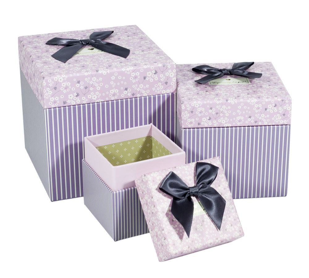 Коробки подарочные квадратная, в наборе -3шт., Unison, 05101-6 (05101-6)