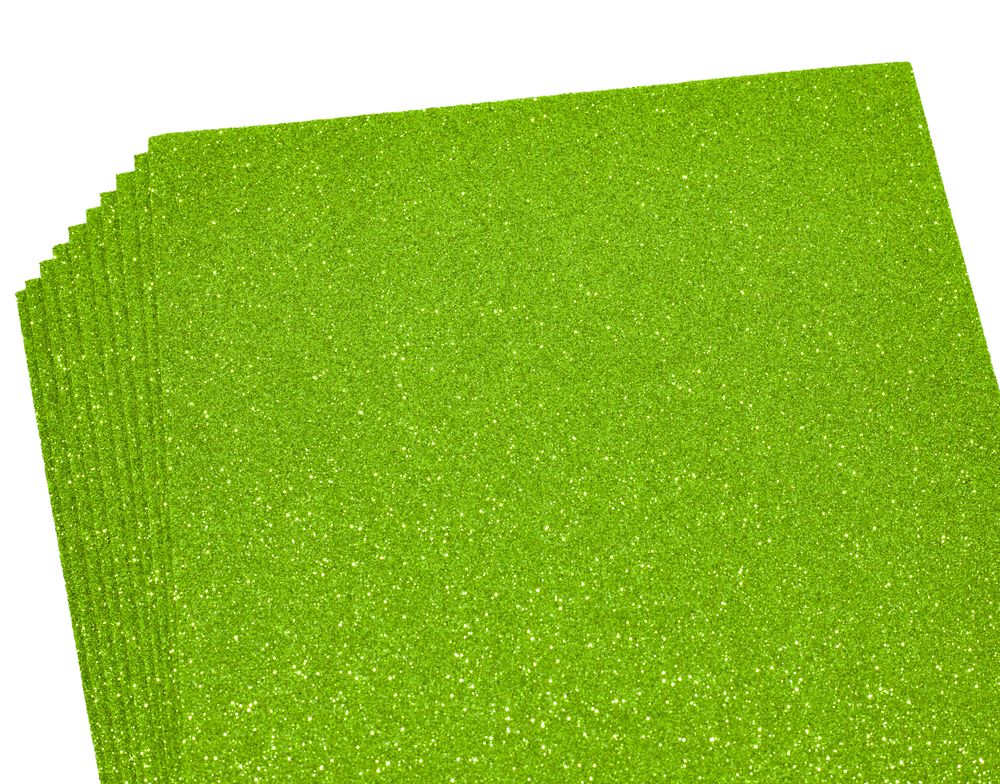 Фоаміран 1,7мм світло зелений з глітером 10 аркушів (17GLA4-051)