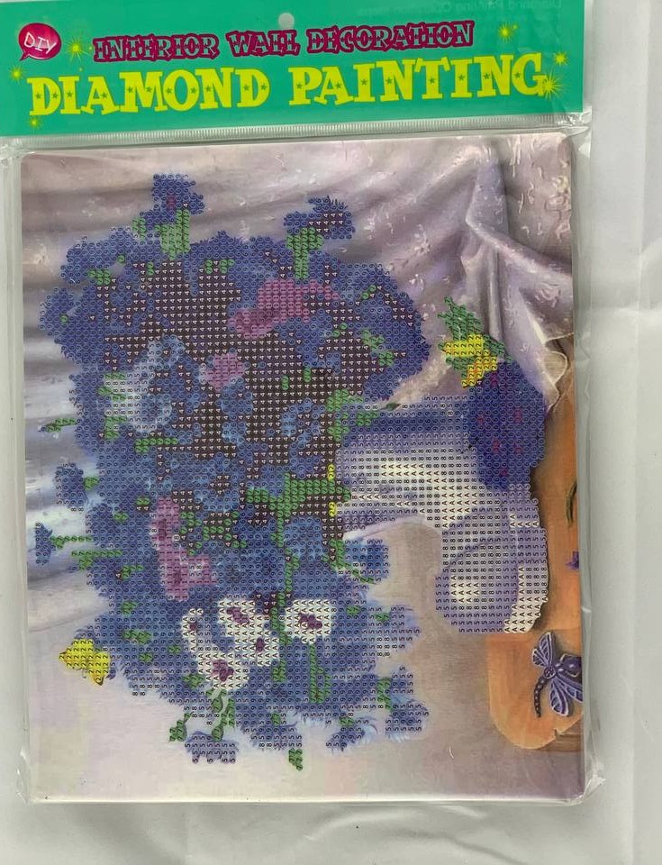 Алмазна мозаїка 21 х 25см "Квіти" Різнокольоровий Без бренду (D21254)