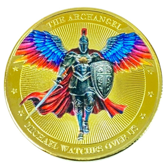 Монета-сувенір Archangel Michael золото, 4см в капсулі (Cs - 1017)