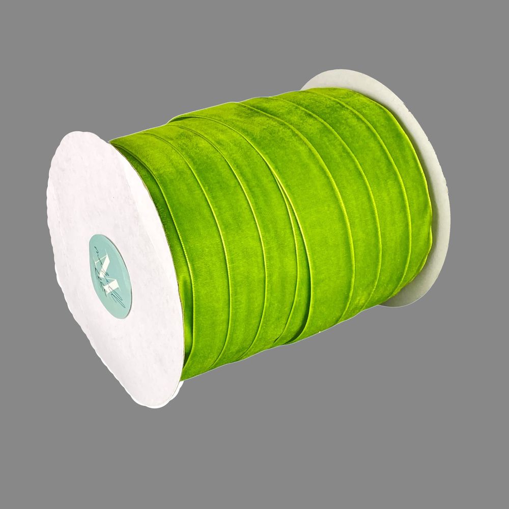 Оксамитова стрічка  2,5 см х 50 ярдів Зелений Marill (D00825- С  26)