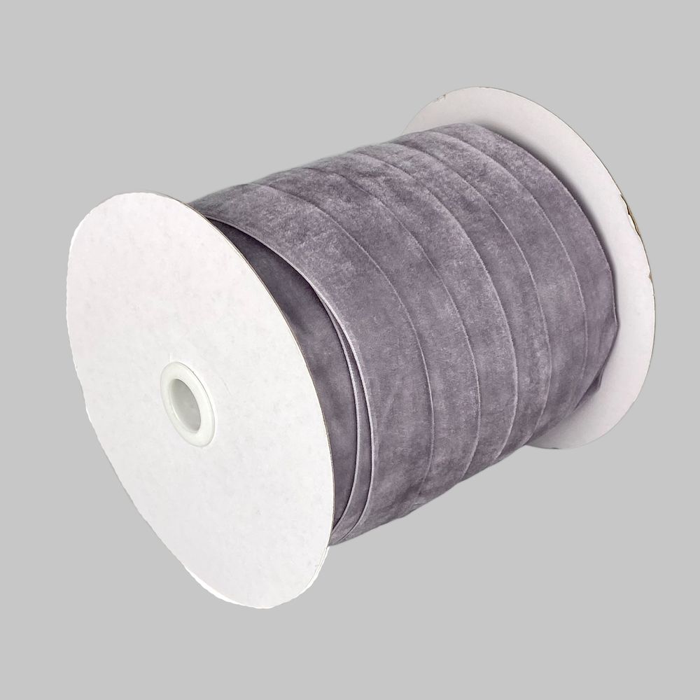 Оксамитова стрічка  2,5 см х 50 ярдів Сірий Marill (D00825- C 60)