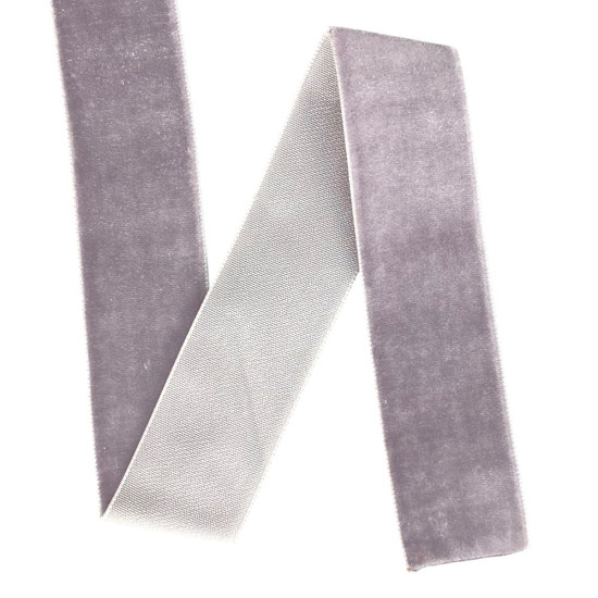 Оксамитова стрічка  2,5 см х 50 ярдів Сірий Marill (D00825- C 60)