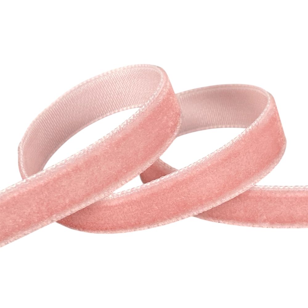Оксамитова стрічка  1,0 см х 50 ярдів Рожевий Marill (D00910- C 06)