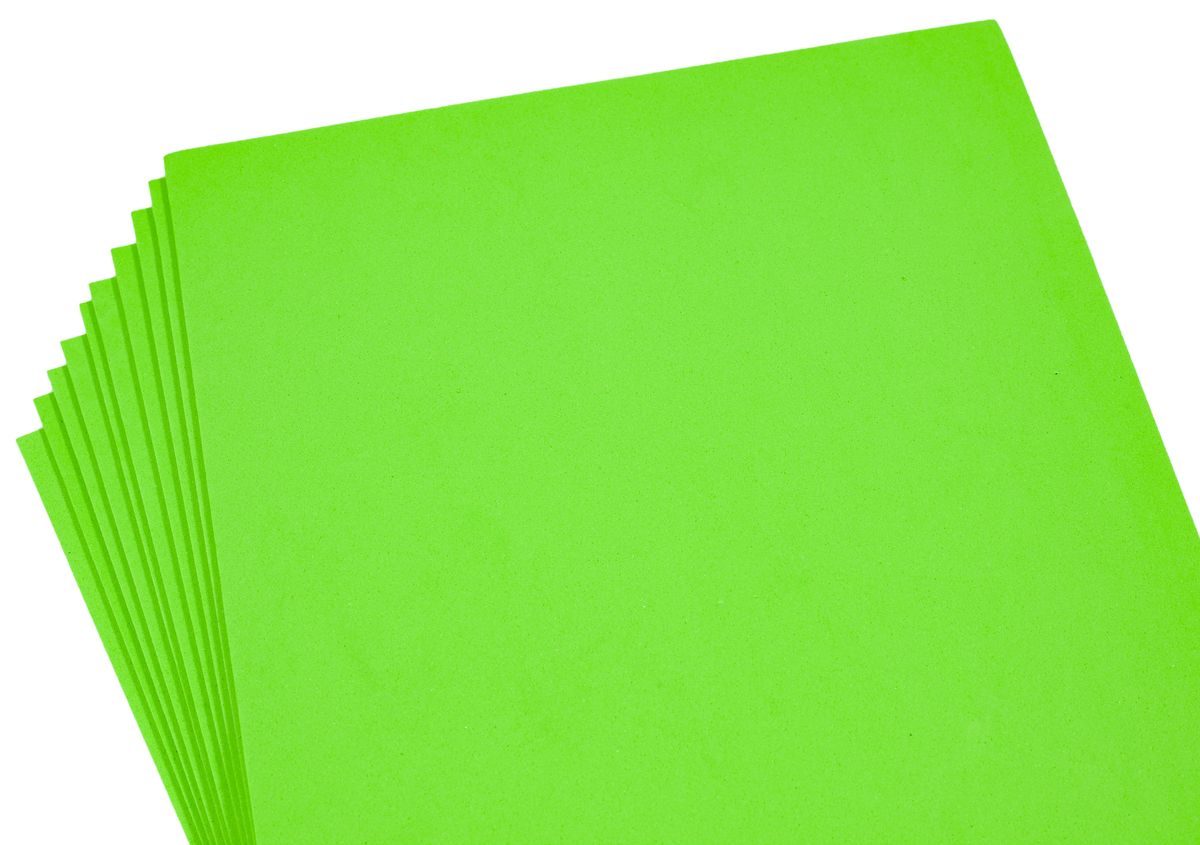Фоаміран 2мм,  10 аркушів 20х30 - світло-зелений Зелений Unison (8970)