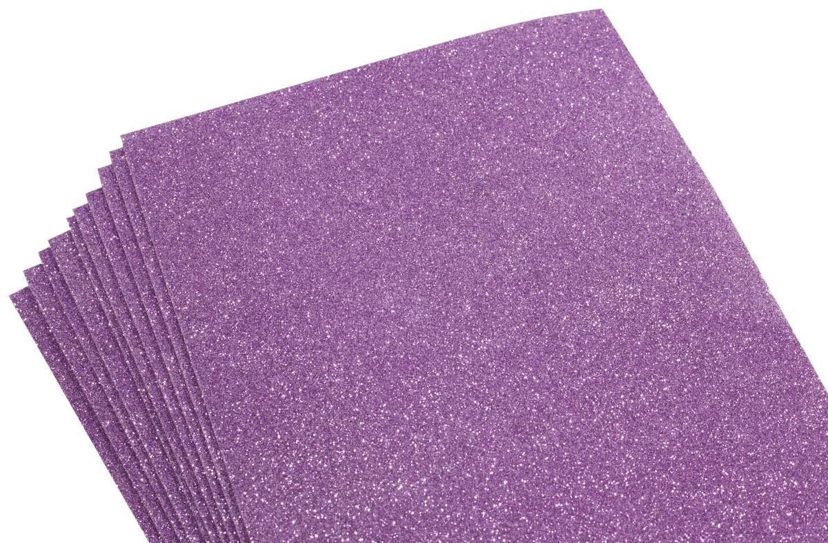 Фоаміран 2мм бузковий з глітером  10аркушів (8959)