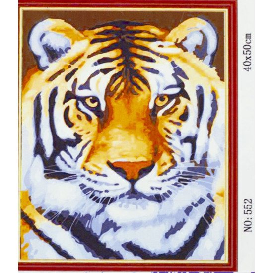 Холст-розмальовка під номерами "Тигр" 40х50см, з набором форб і пензликами 2шт, з рамкою. (552RSB_B)