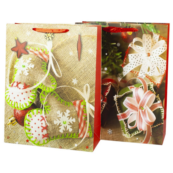 Пакет подарунковий 9381M,  новорічний, 26*32*10cm (9381M)