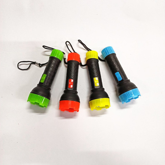 Фонарик ручной пласт. 13см 4 цвета (998.)