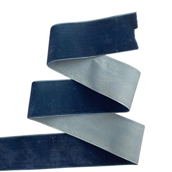 Бархатная лента  5 см (±5мм) х 20 ярдов Синий Marill (D00850- C 78)