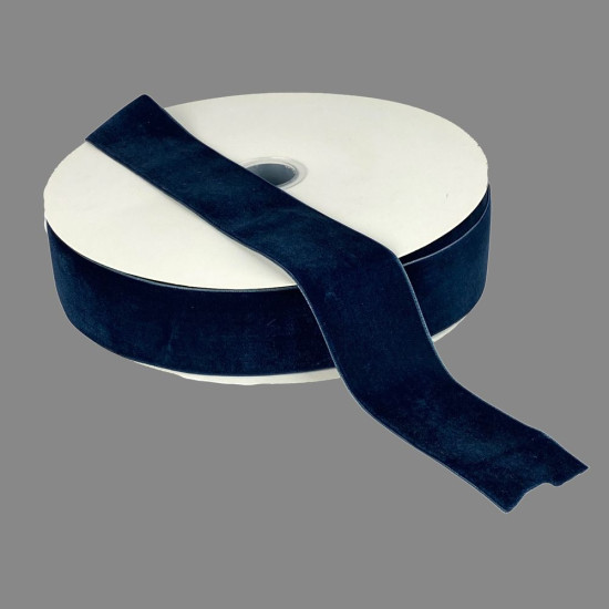 Оксамитова стрічка  4 см (±5мм) х 30 ярдів Синій Marill (D00840- C 78)