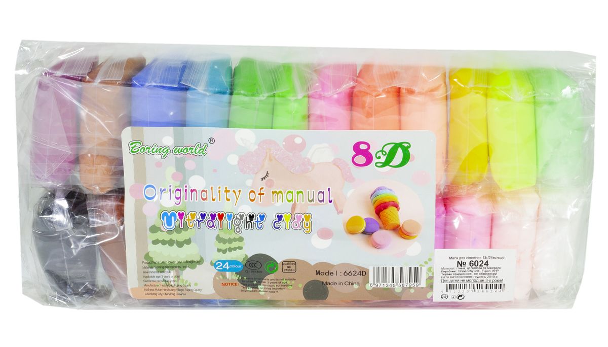 Маса для ліплення, 24 кольори х 15g - в пакеті 360г (6024)