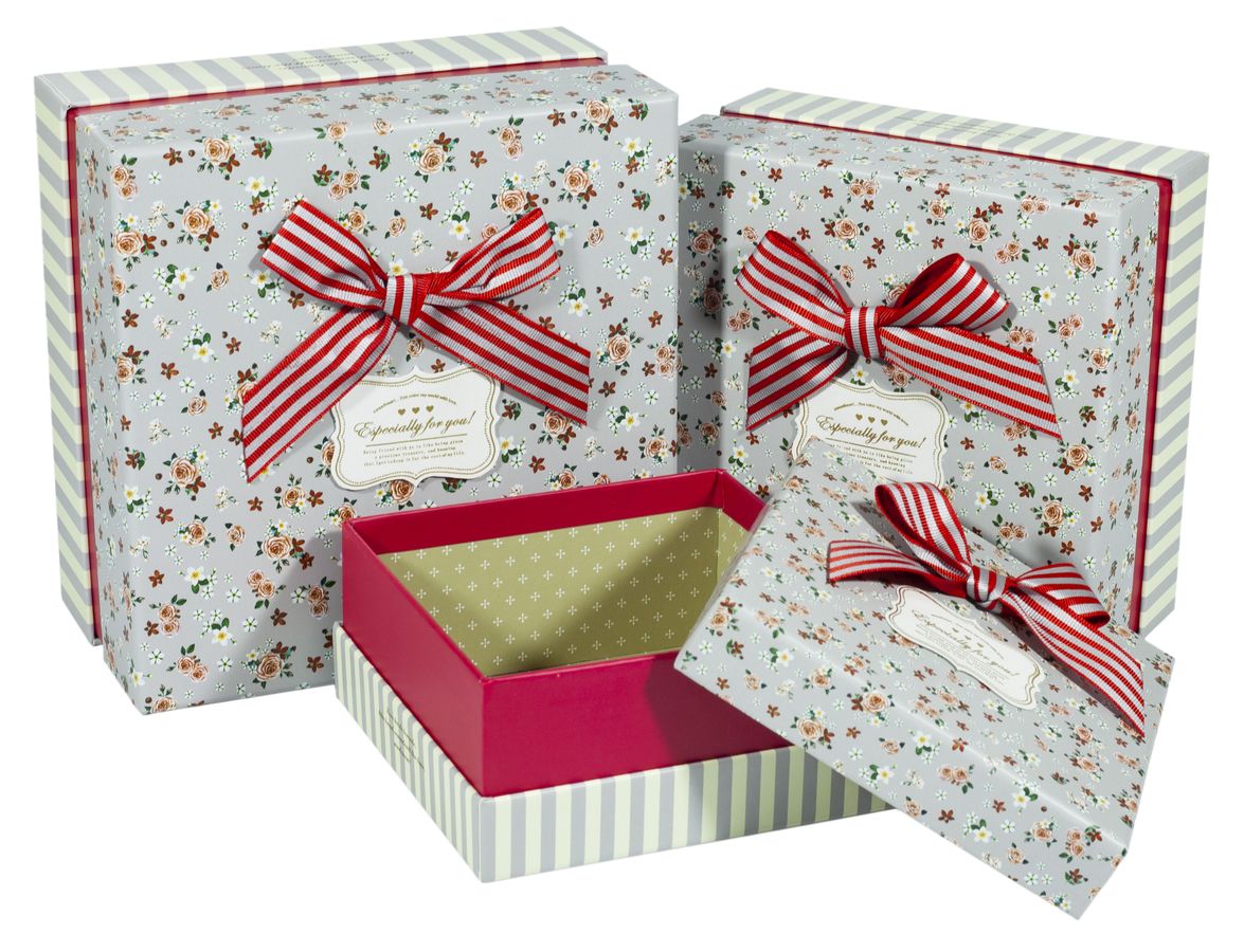 Коробки подарочные квадратная, в наборе -3шт., Unison, NC06-37 (NC06-37)