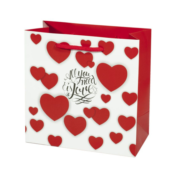 Пакет подарунковий 001-70M, all you meea is love, 210g , 20х20х10см (001-70M)