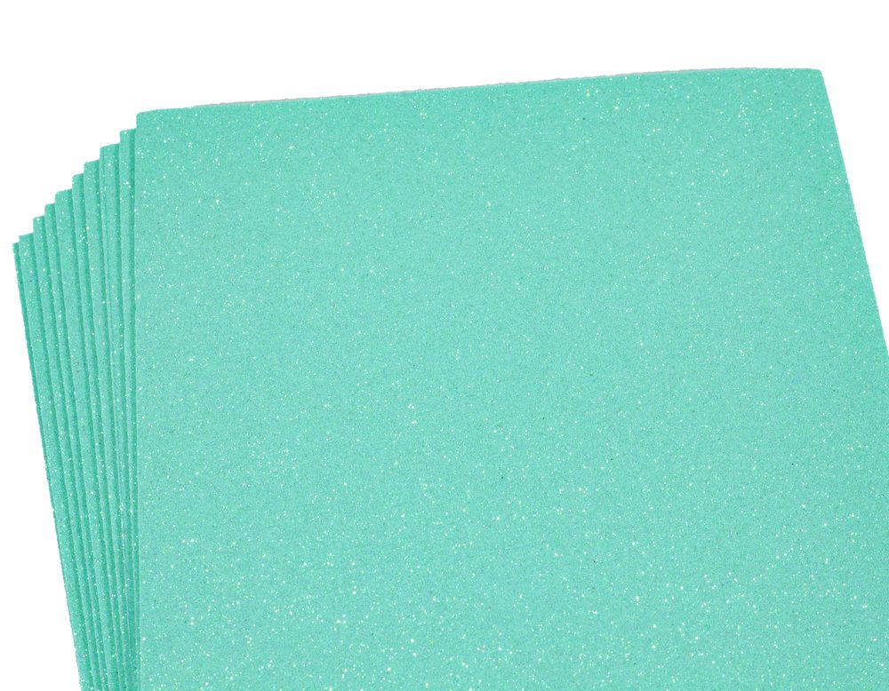 Фоаміран з глітером  1,7мм, 10 аркушів, бірюзовий Зелений Unison (17IA4-7128)