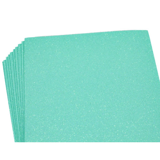 Фоаміран з глітером  1,7мм, 10 аркушів, бірюзовий Зелений Unison (17IA4-7128)
