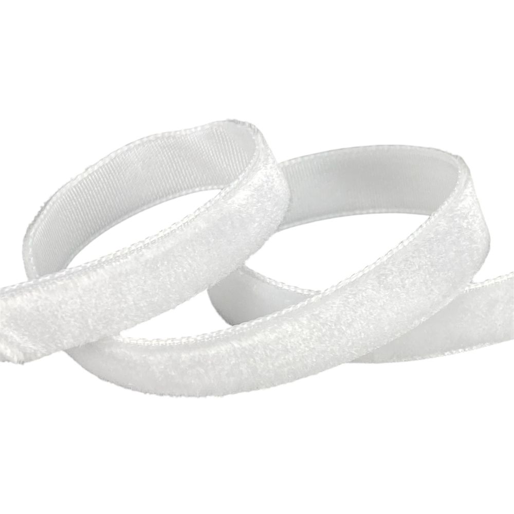 Оксамитова стрічка  1,0 см х 50 ярдів Білий Marill (D00810- C 01)