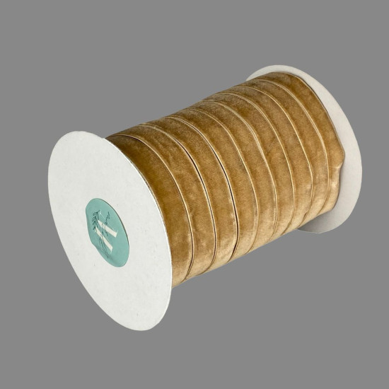 Оксамитова стрічка  1,5 см х 50 ярдів Бежевий Marill (D00815- 19)