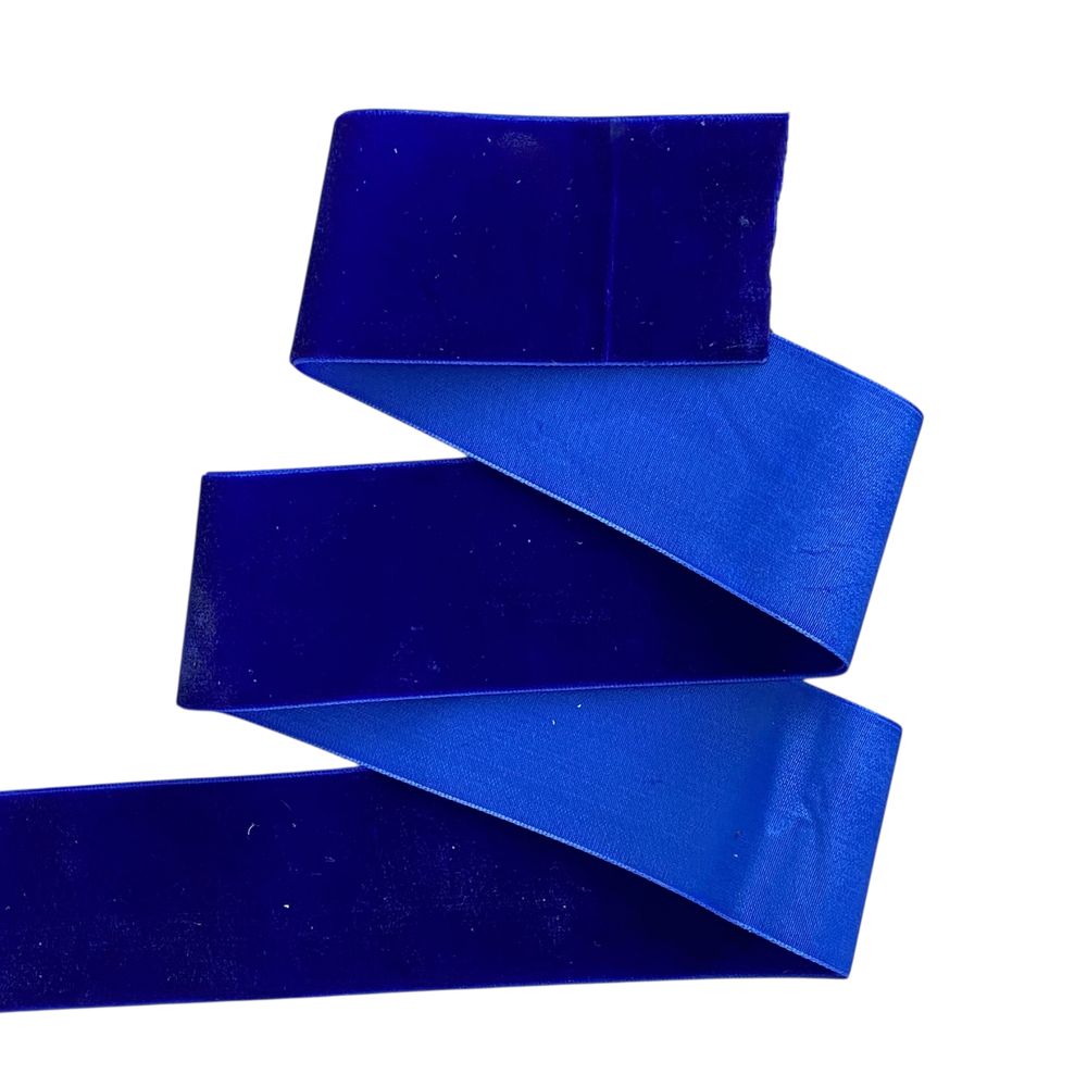 Бархатная лента  5 см (±5мм) х 20 ярдов Синий Marill (D00850- C 62)