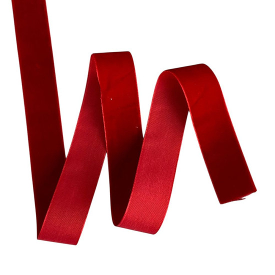 Оксамитова стрічка  2,5 см х 50 ярдів Червоний Marill (D00825- C  23)