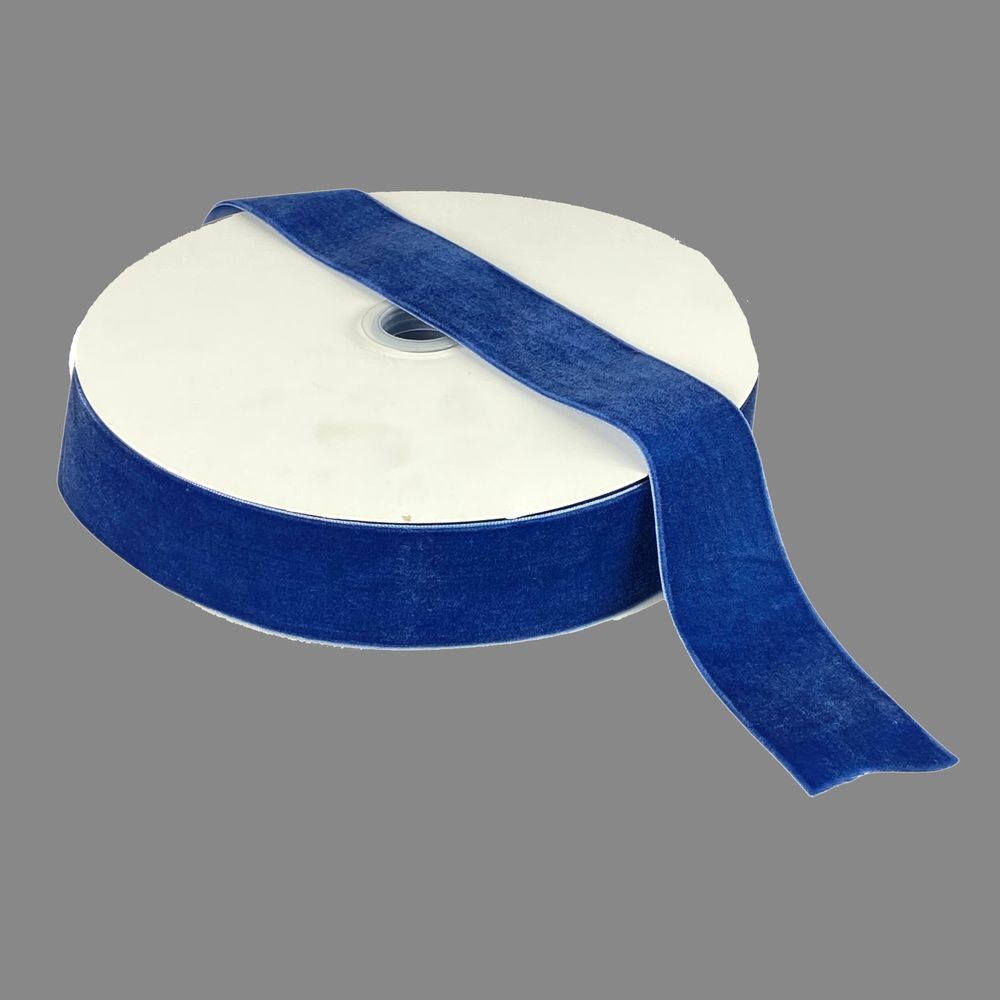 Оксамитова стрічка  4 см (±5мм) х 30 ярдів Синій Marill (D00840- C 67)