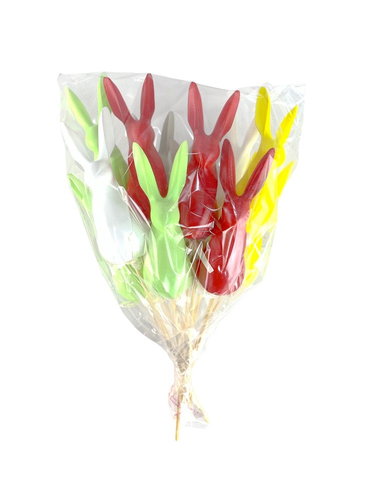 Набір кольорових великодніх кроликів  см -12шт на паличці (L00177)