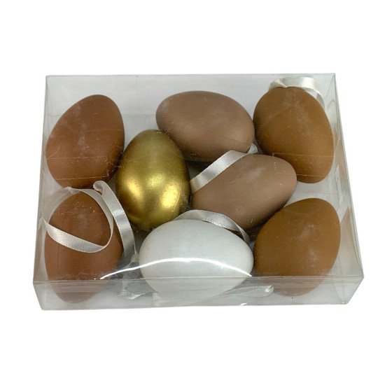 Набір пасхальних яєць у прозорій коробці, 8шт (L00182)