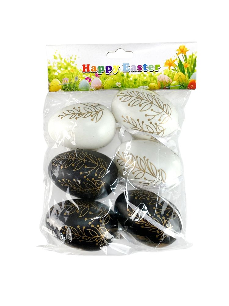 Набір пасхальних яєць з нанесеним орнаментом, 6шт (L00190)