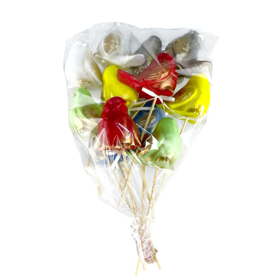 Набір кольрових великодніх птахів  см -12шт на паличці (L00205)