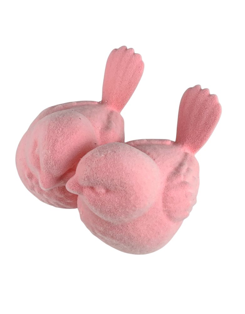 Фігурка для пасхального декору "Дві пташки" рожеві оксамитові (L00217.5)