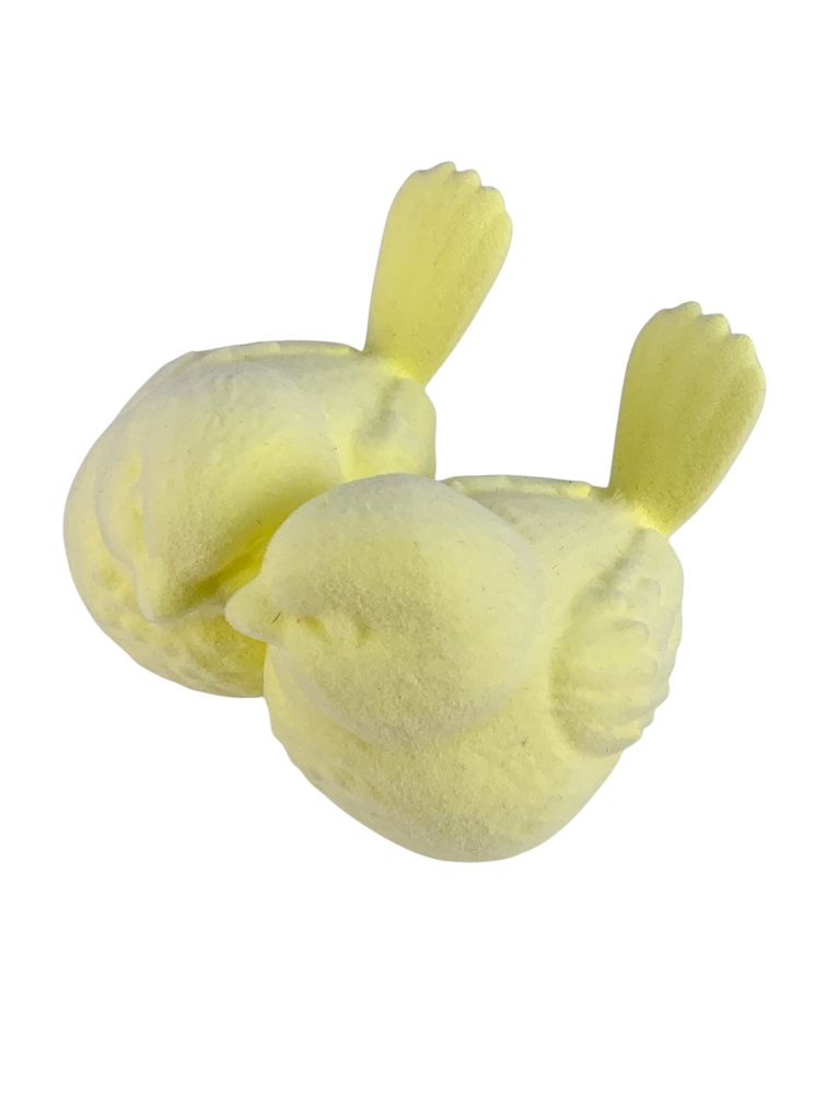 Фігурка для пасхального декору "Дві пташки" жовті оксамитові (L00217.6)