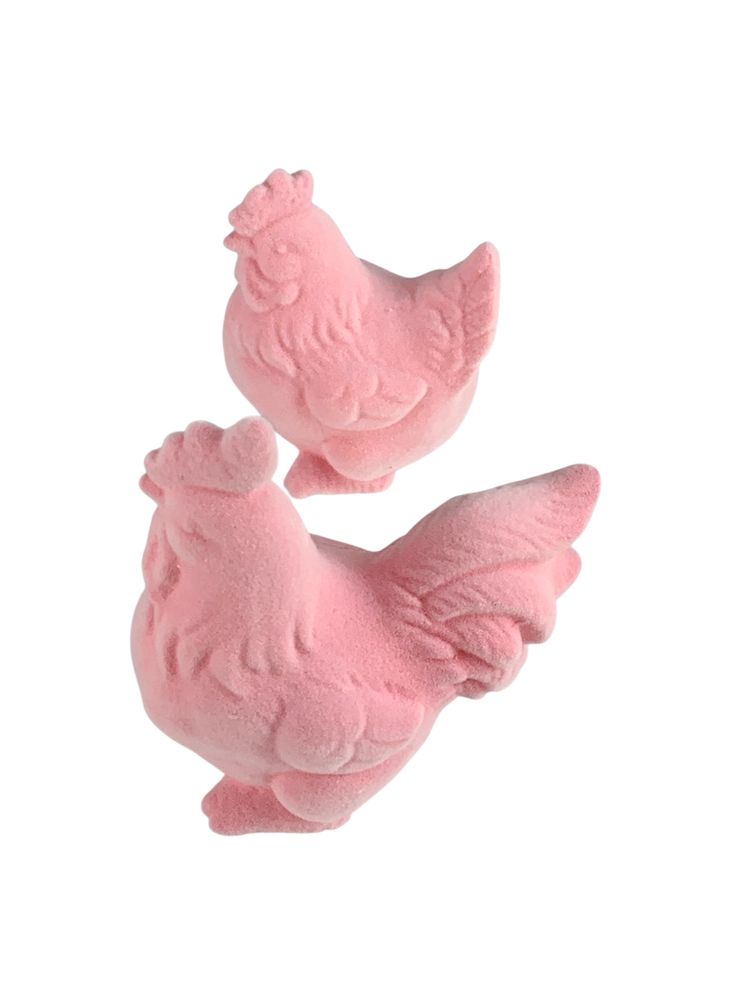 Фігурка для пасхального декору "Півник та курочка" рожеві оксамитові (L00198.4)