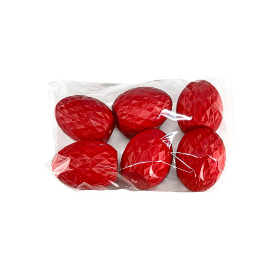 Набір  великодніх яєць  з гранатовим візерунком  -6шт, червоний (L00204.1)