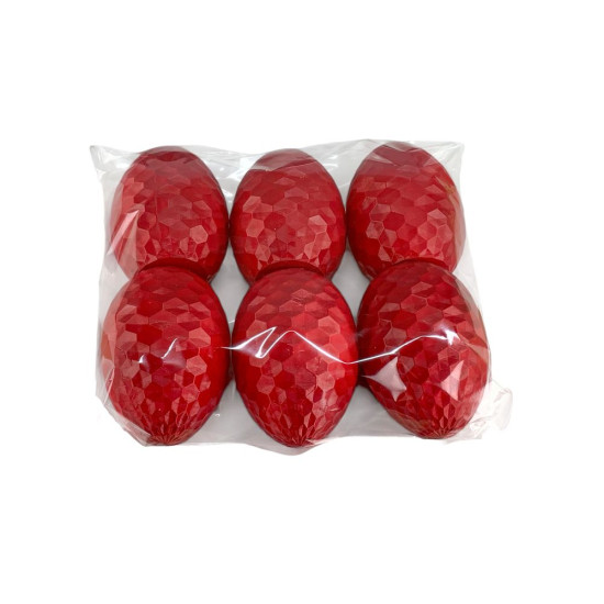 Набір  великодніх яєць  з текстурою сот  -6шт,  червоний (L00219)
