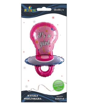 Шарик фольгированный Pelican, соска пустышка для девочки, 98см Разноцветный Pelican (835714)