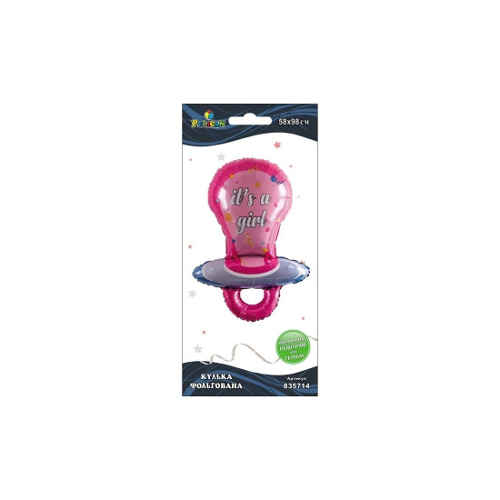 Шарик фольгированный Pelican, соска пустышка для девочки, 98см Разноцветный Pelican (835714)