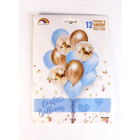 Набор из 12 шариков, голубой Разноцветный Pelican (K-522 blue)