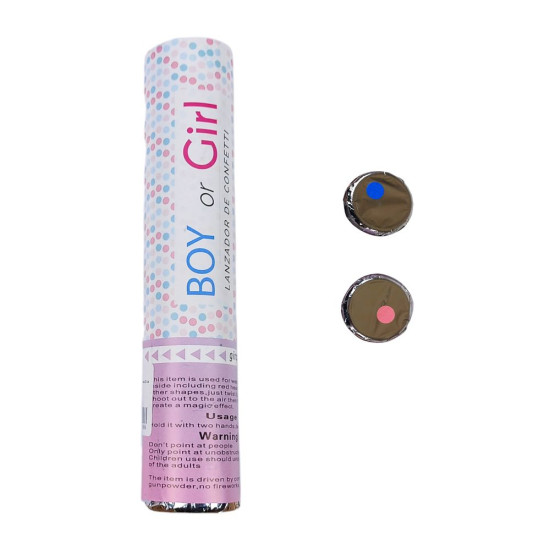 Хлопушка гендерная "Boy or Girl " (голубой), 20 см (KUK2052 - blue)