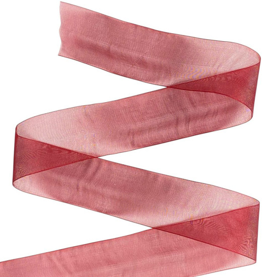 Стрічка з органзи "бургунді" 4,0 см х 50 ярдів Коричневий Marill (D02040-bk33)