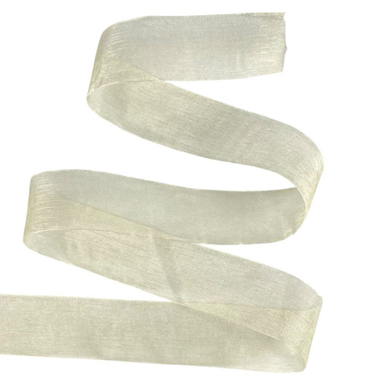 Стрічка з органзи кремова  2,5 см х 50 ярдів Бежевий Marill (D02025-1002)